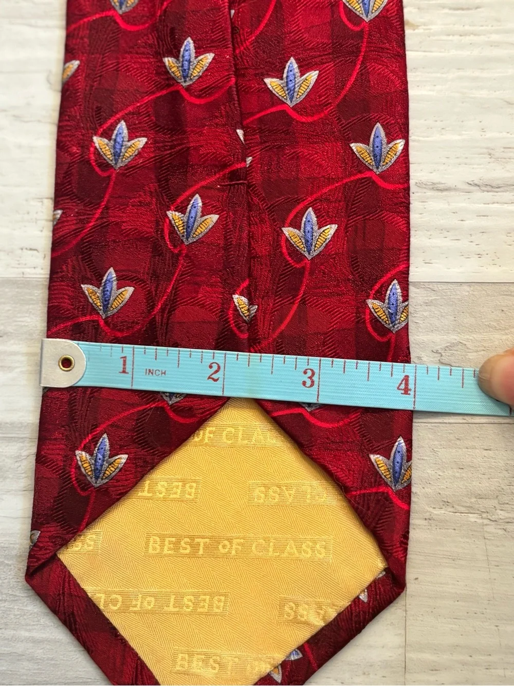 Vintage Robert Talbott Best of Class Red Abstract Floral Extra Long Tie